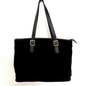LEVENGER Black Suede Tote Bag Purse